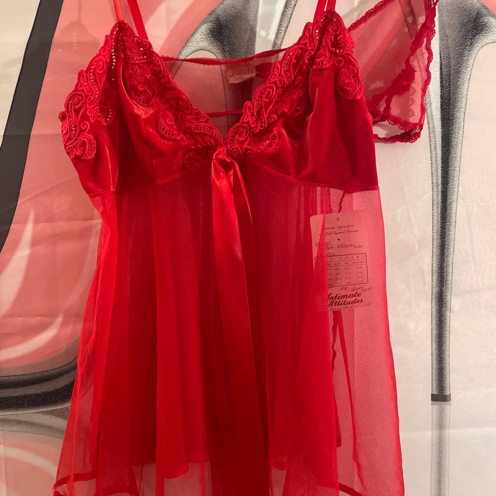 1X Red Velvet bodice Baby Doll